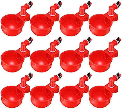 Doans Supplies Abreuvoir Poules Tasses à Bol Bol en Plastique, Volailles Distributeurs d'eau Automatique de l'eau Potable Tasses pour Poussins Cailles Canards Bird Generous