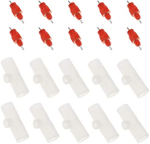 OTOTEC 10pcs Eau Tetine Poulet Mamelon et Boisseau en PVC avec Raccord en Té 1/8 Pouce Fileté