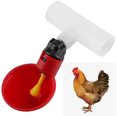 Oumefar 5 pièces Tasses à Boire de l'eau de volaille mangeoire à Oiseaux Abreuvoir Automatique en Plastique pour Le bétail Poulet Poule poulailler poulailler Arc d'alimentation(25mm)
