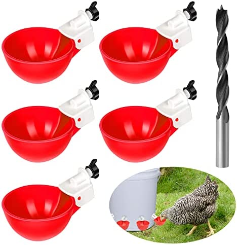 5 Pièce Abreuvoirs Automatiques Kit DIY Abreuvoir Poules Abreuvoir Poule avec scie à Trou de pour Poussins Canards Oies Dindes ou Lapins