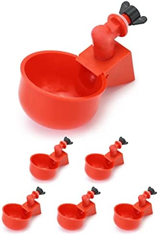 QWORK Lot de 6 abreuvoirs automatiques pour volaille en Plastique, Outil pour Abreuvoir pour Oiseaux, caille, Pigeon, Poule (3/8